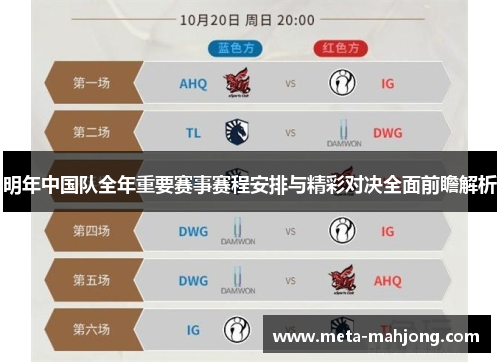 明年中国队全年重要赛事赛程安排与精彩对决全面前瞻解析 明年中国队全年重要赛事赛程安排与精彩对决全面前瞻解析