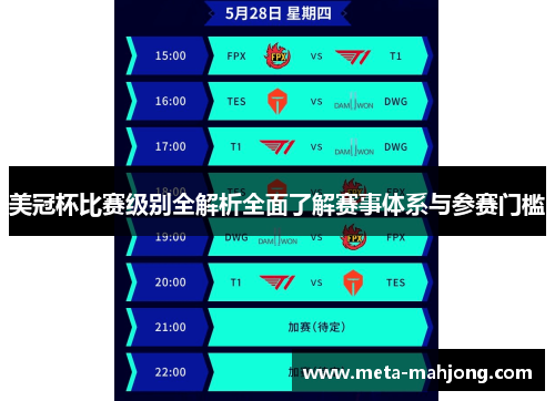 美冠杯比赛级别全解析全面了解赛事体系与参赛门槛 美冠杯比赛级别全解析全面了解赛事体系与参赛门槛